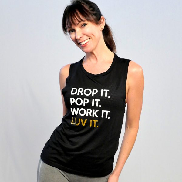 booty luv fitness black tank top